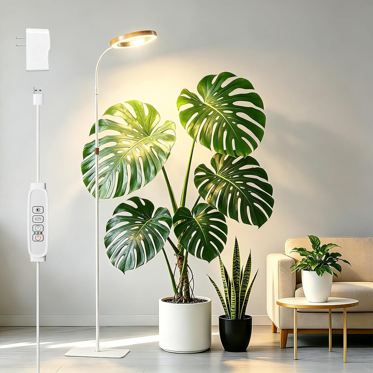 68" Full Spectrum Floor Grow Light with Stand for Tall& Large Indoor Plants