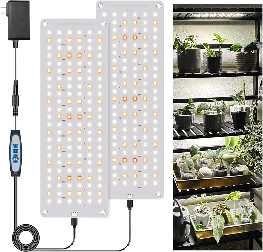 Garpsen Grow Light, 276 LEDs Full Spectrum 6000K Plant Light, 2Panels