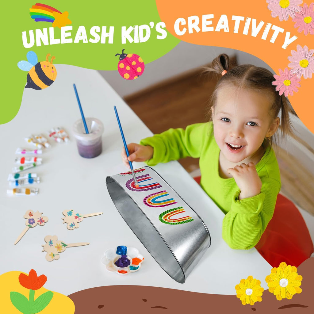 PLANTMEW Paint & Plant Flower Growing Kit for Kids - Fun Kids Gardening Set - Unique Birthday, Crafts & Arts, Gardening