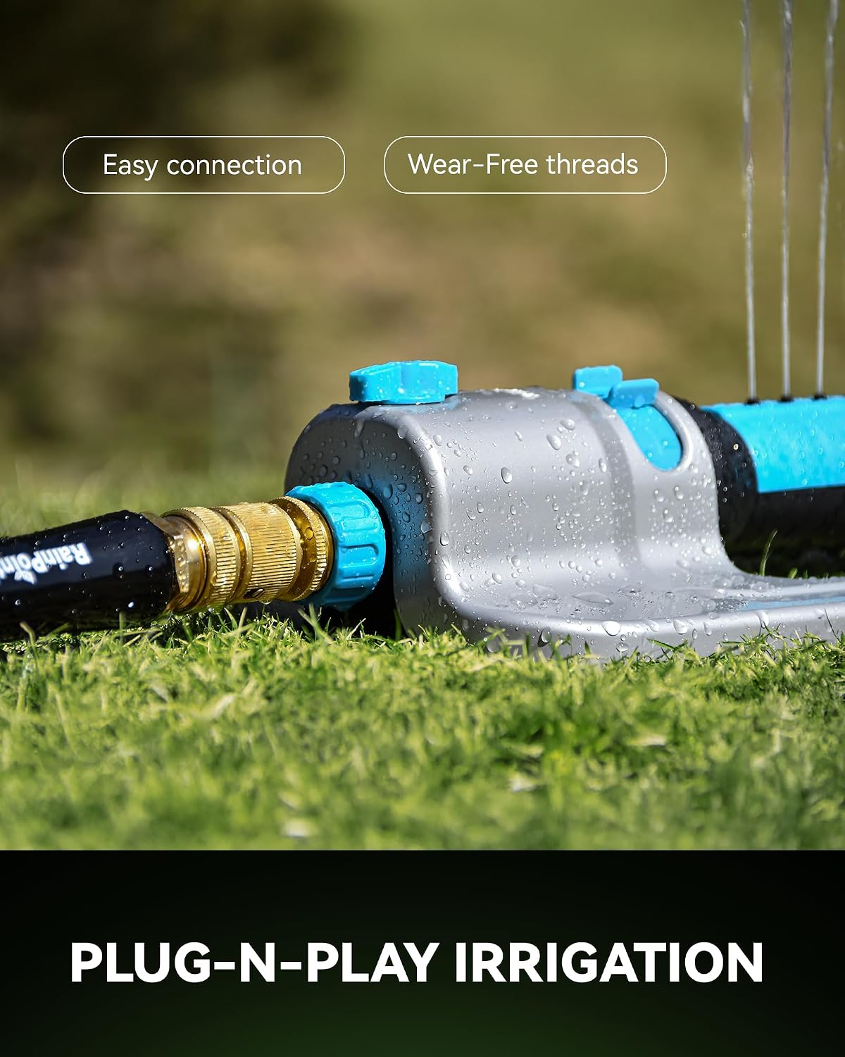 RainPoint Garden Hose Quick Connectors, Heavy Duty Solid Brass 3/4 Inch GHT, Universal Leak-Proof Fittings for Easy