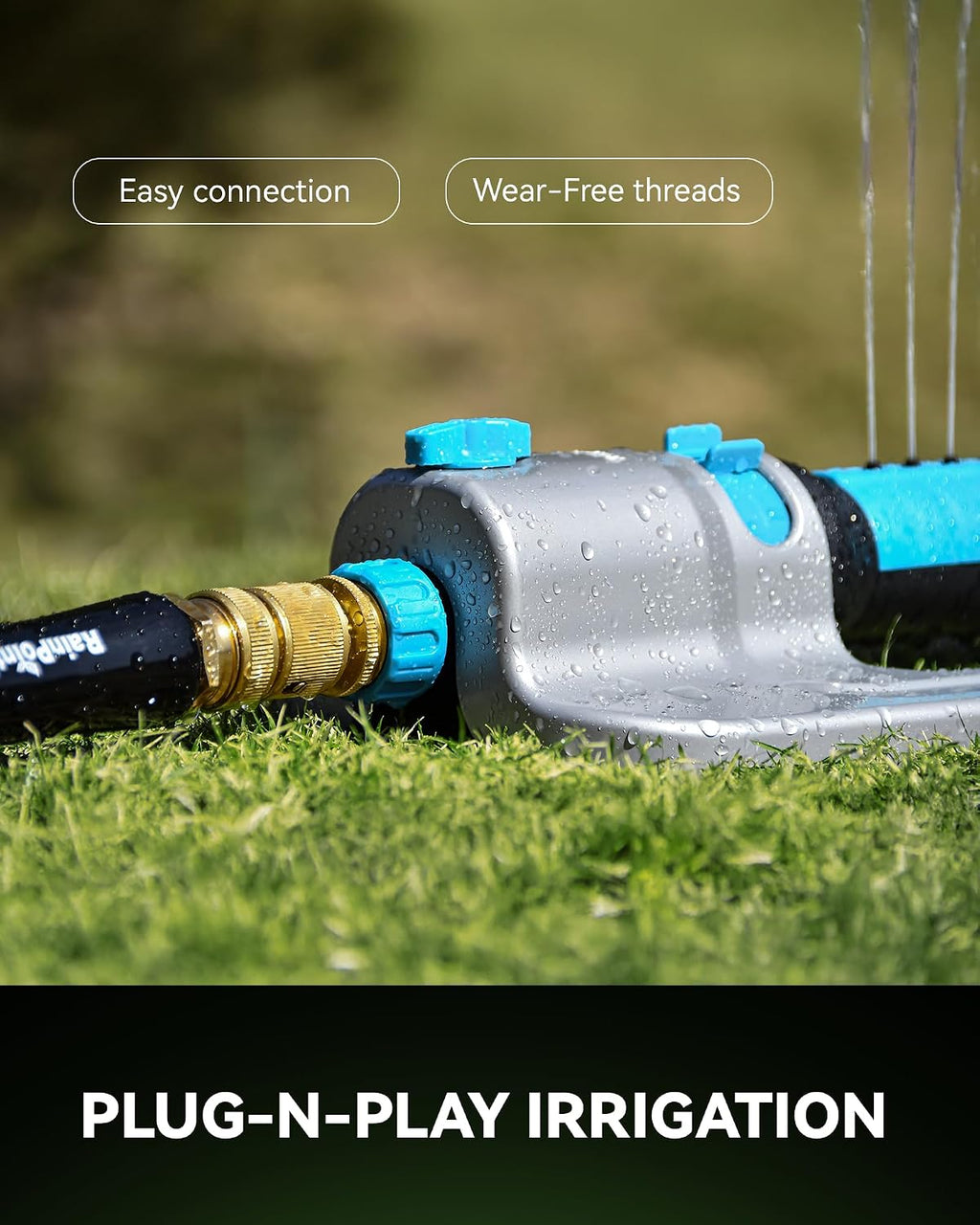 RainPoint Garden Hose Quick Connectors, Heavy Duty Solid Brass 3/4 Inch GHT, Universal Leak-Proof Fittings for Easy