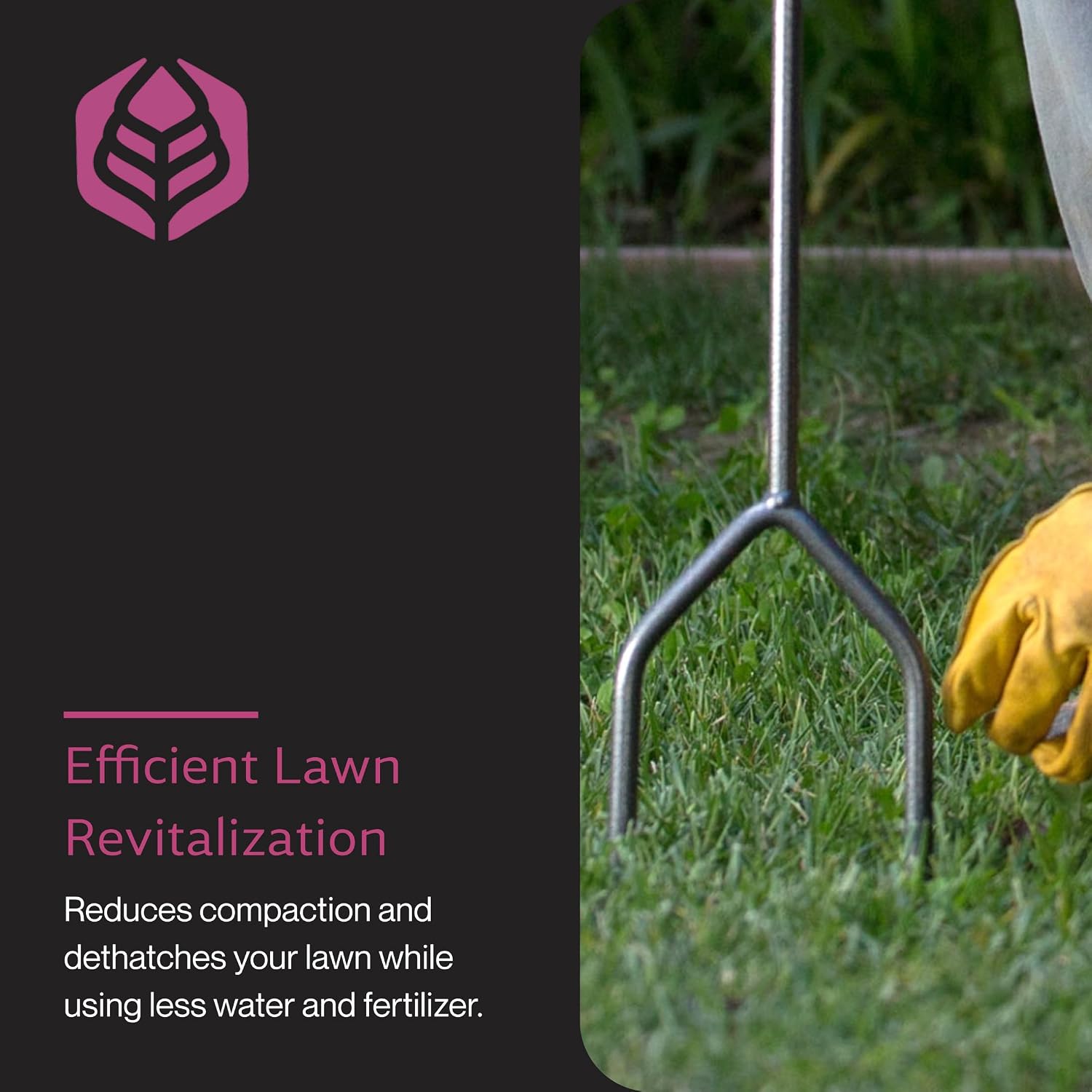 Yard Butler Manual Lawn Coring Aerator, ID-6C - Lawn Care Tool for Aerating - Long-Handled - Power-Coated Steel