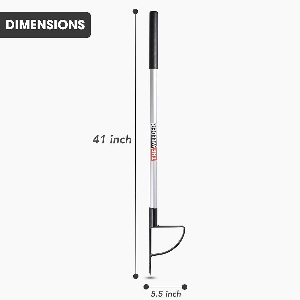 Standing Plant Root Remover and Weed Puller - Lightweight and Durable Metal Design with Aluminum Shaft and Steel Claw
