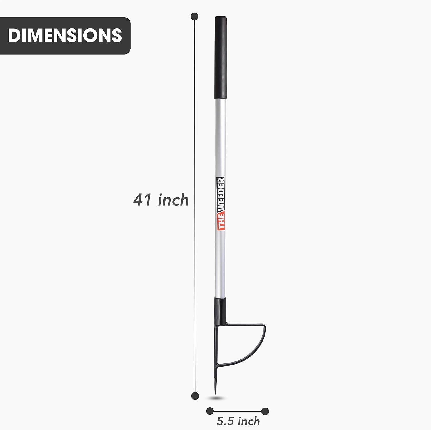 Standing Plant Root Remover and Weed Puller - Lightweight and Durable Metal Design with Aluminum Shaft and Steel Claw