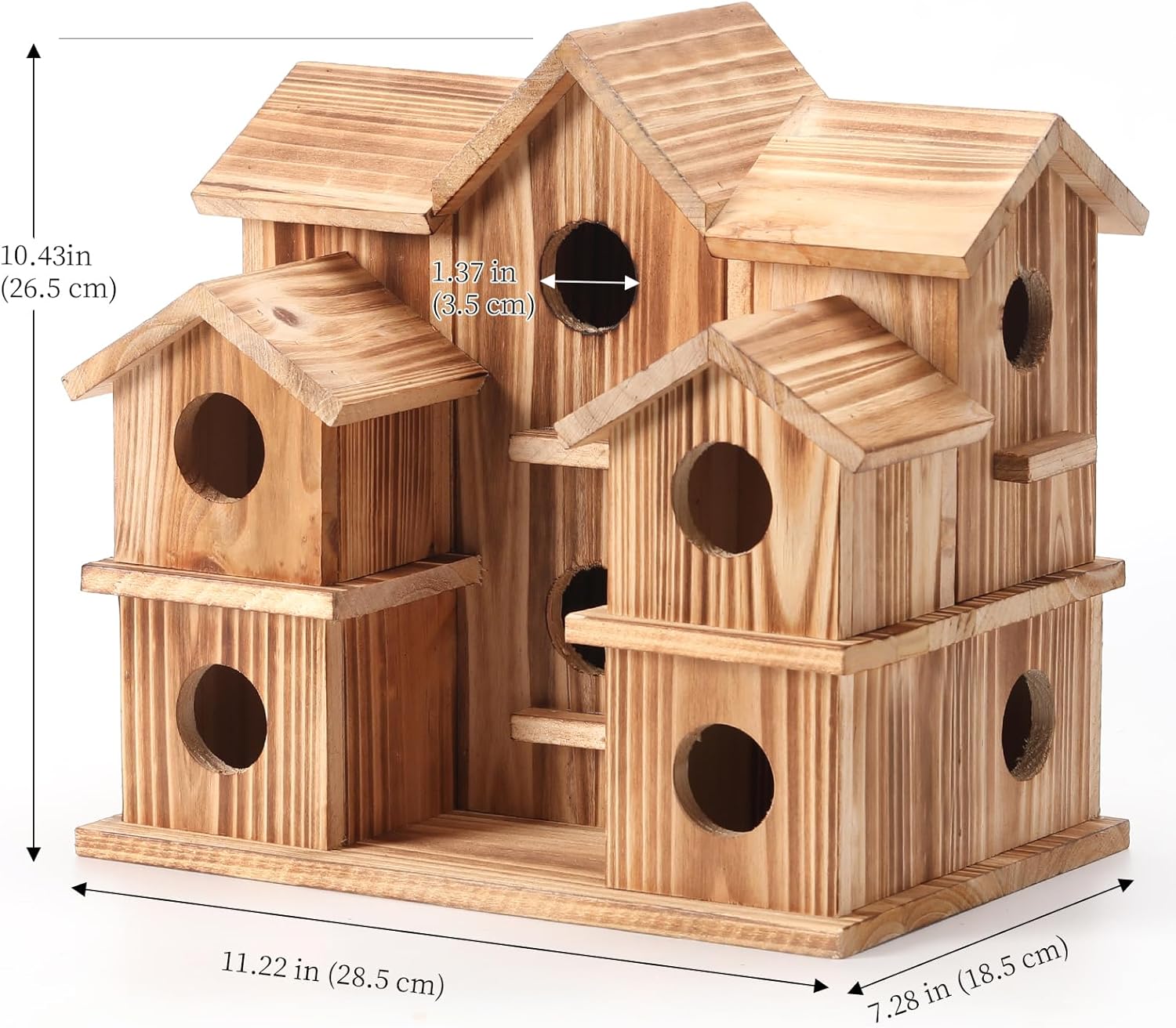 Bird Houses for Outside 10 Hole Bird House Room for 10 Bird Families Large Bird House for Garden/Courtyard/Backyard