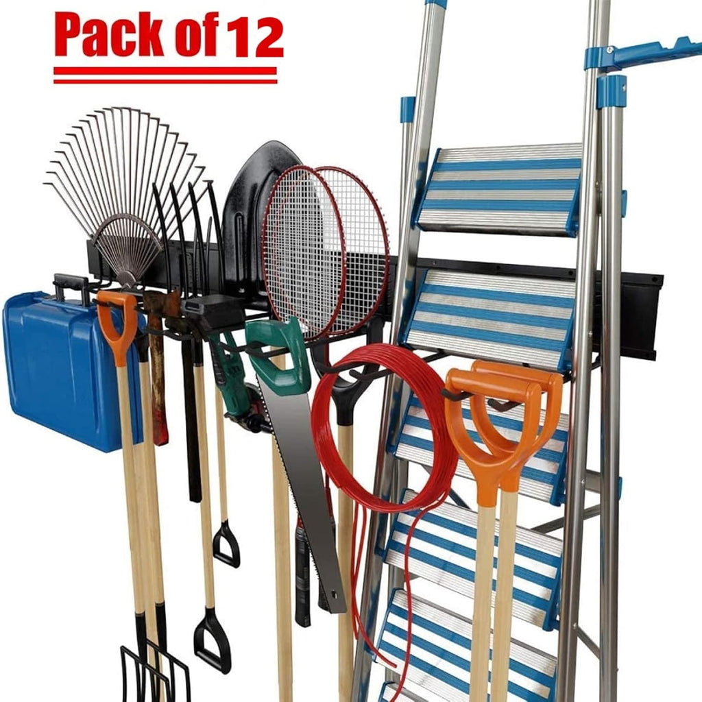 TORACK Tool Storage Rack Heavy Duty Garage Wall Mount Garden Tool Organizer | for Ladders, Chairs, Shovels, Brooms