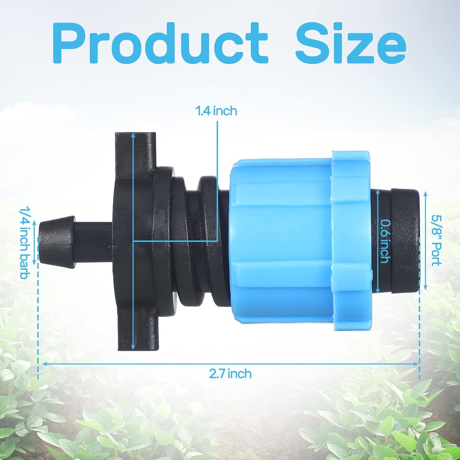 Frienda 100 Pcs Drip Tape Connector Fittings, Locks 1/4" Barb for 5/8" Drip Irrigation Fitting Kit Irrigation Tubing