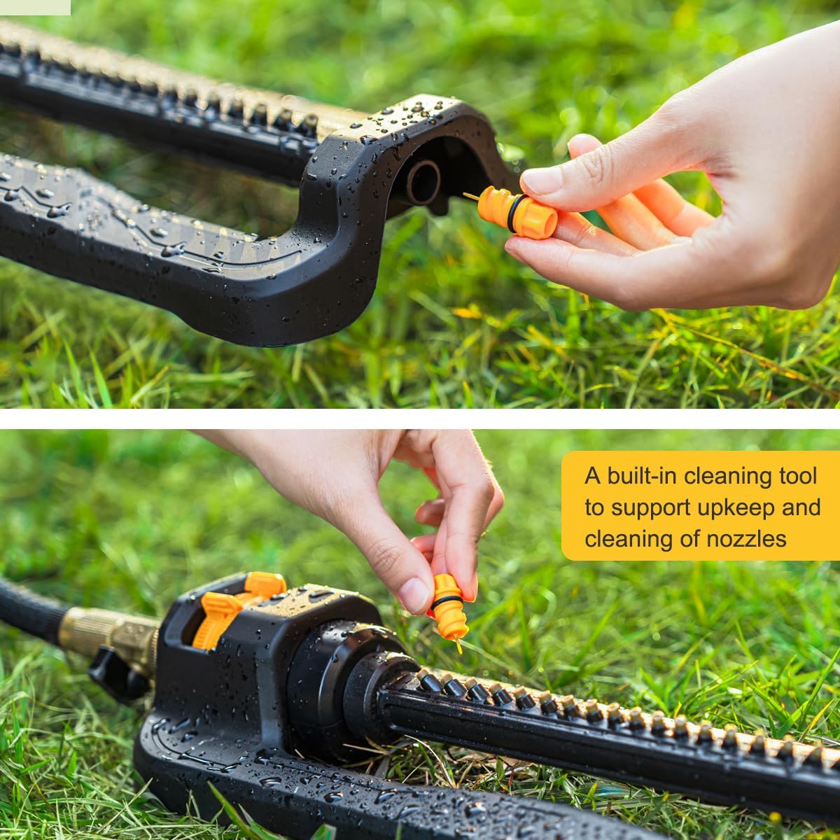 FANHAO Oscillating Sprinkler for Yard, Garden and Flower Beds, Covers Up to 3,600 sq. ft., Durable Lawn Sprinkler with