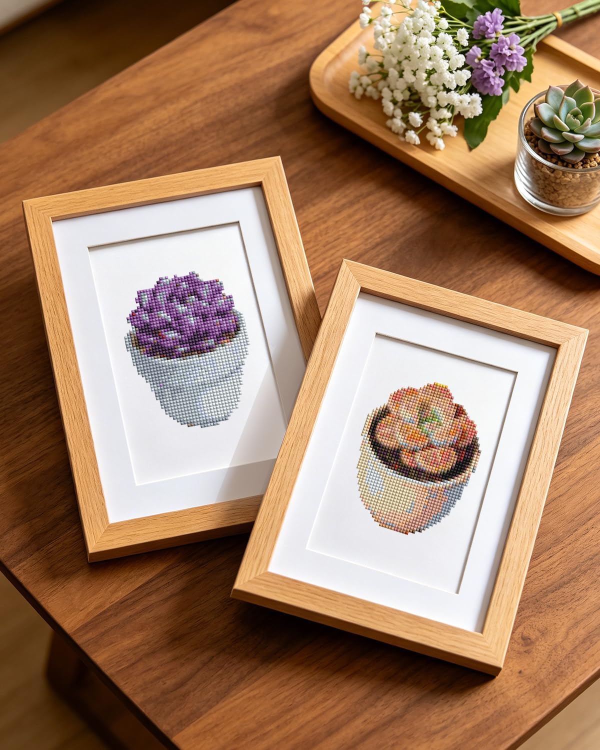 PeakLuv Small Diamond Art Kits, Succulents Mini Diamond Painting for Adults | Mini Diamond Art Kits for Beginners