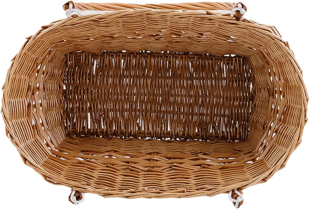 Woven Wicker Picnic Basket with Collapsible Handles for Picnic Shopping | Woven Wicker Picnic Basket for Shopping
