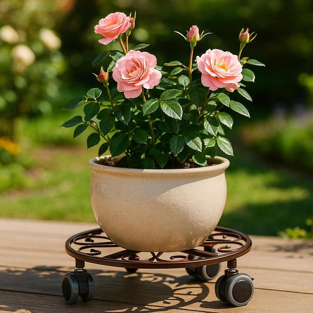 5 Pack Plant Caddy with Wheels Heavy Duty 16 Inch Large Metal Plant Stand with Wheels Plant dolly Rolling Plant Stand