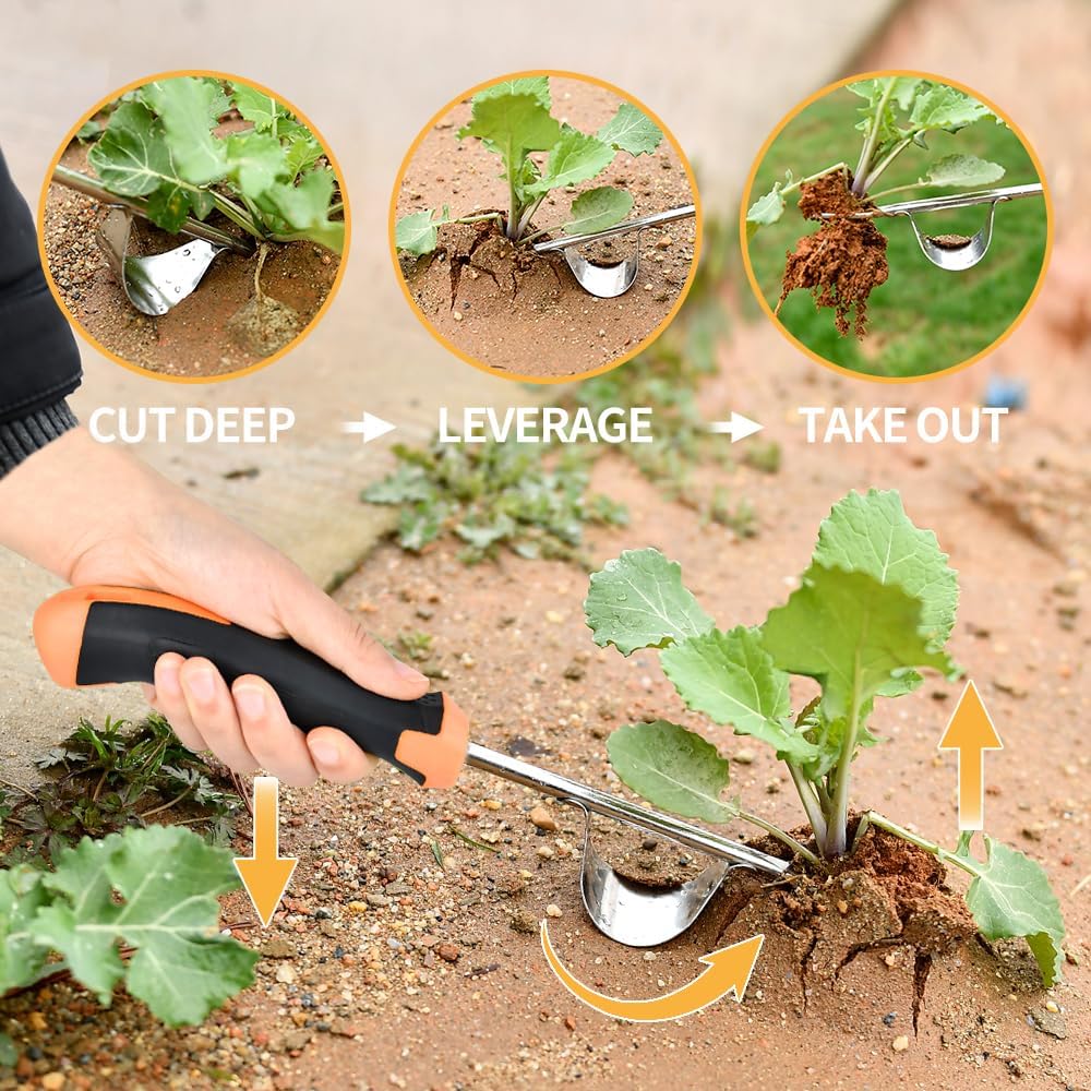 2026 Weed Puller Tool, 3 Pack New Garden Stainless Steel Weeder Tool Hand Weeder Tool,Multi-Purpose Weed Remover Tool