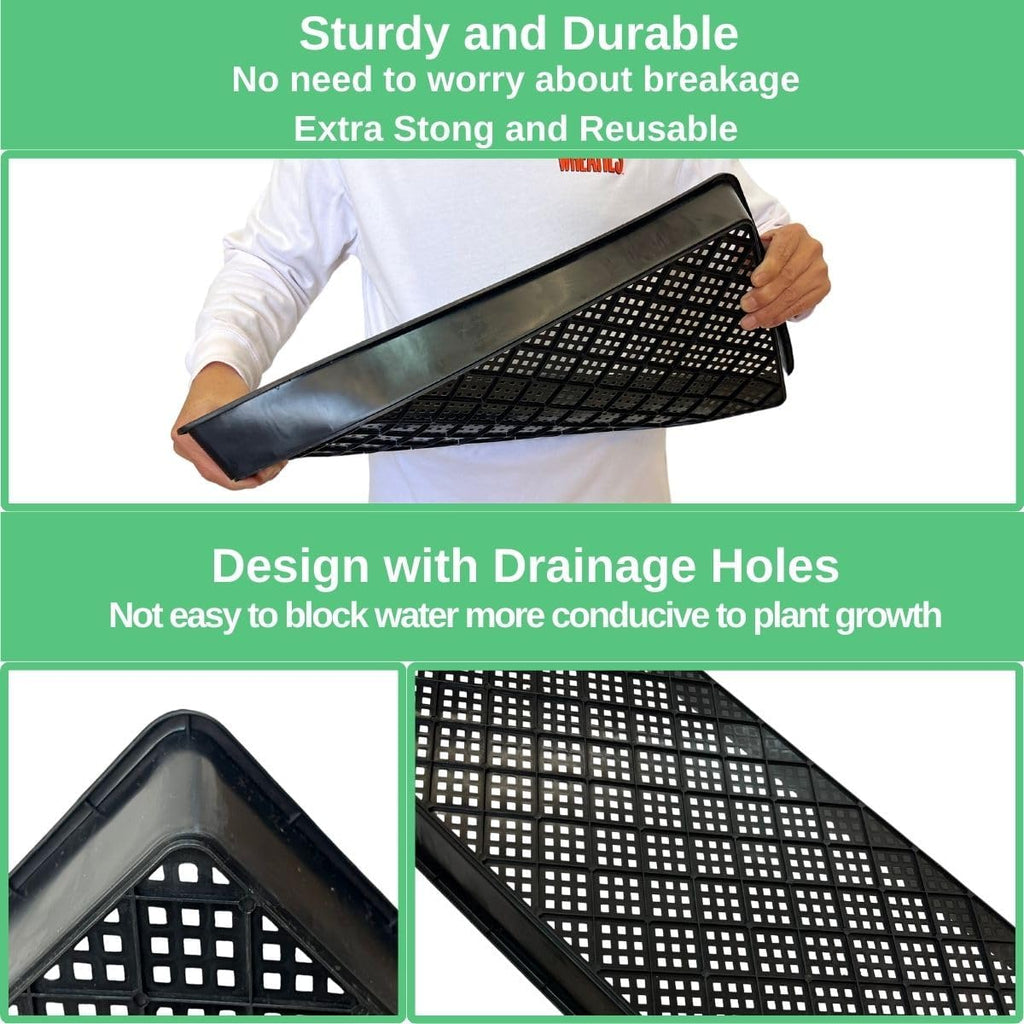 1020 Mesh Tray Soil Blocking Tray 1020 Trays Seedling Starter Trays 5 Pack Black 10x21 Inches for Microgreens Hydroponic