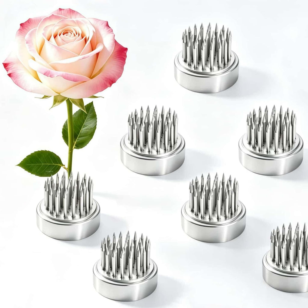 Japanese Flower Frog Mini Kenzan Floral Frog 23mm/0.9inch Diameter Ikebana Flower Arranger Holder Stainless Steel Pin for Small Vase (6Pcs)