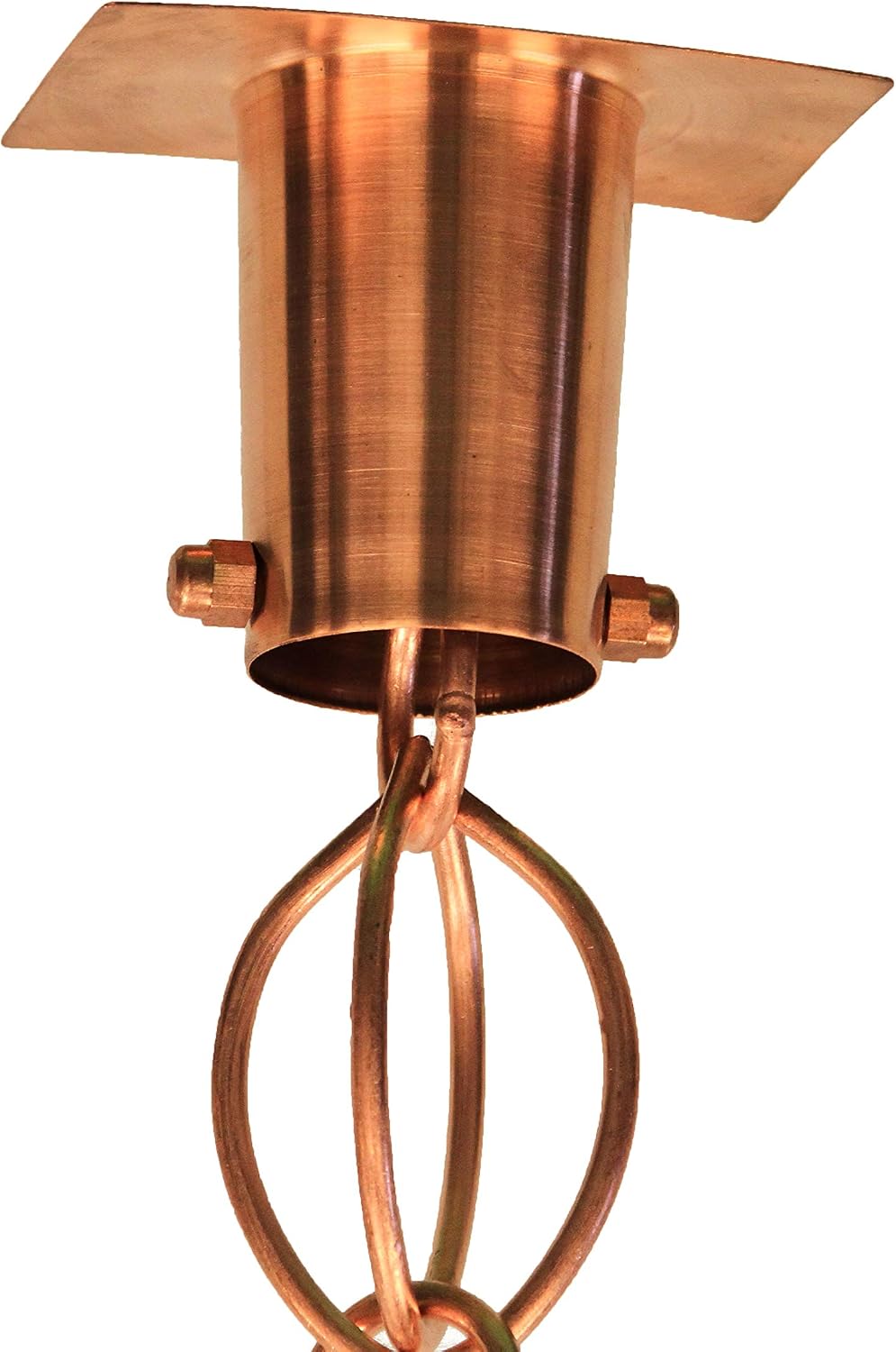 Oval Loop Copper Rain Chain and Installation Kit (10 Foot)