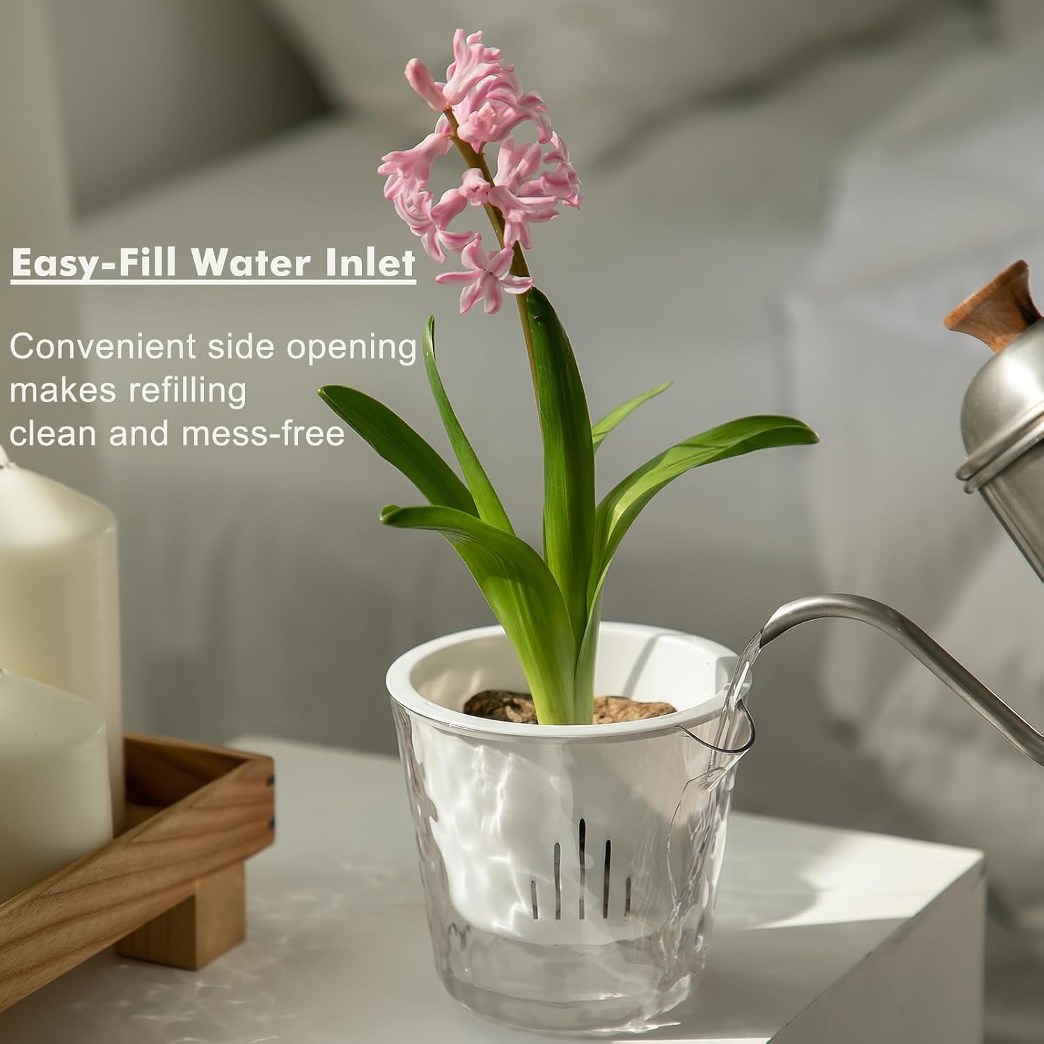 4 Inch Self Watering Plant Pots for Indoor Plants 10 Packs African Violet Pot, Self Watering Planters for Herb, Orchid
