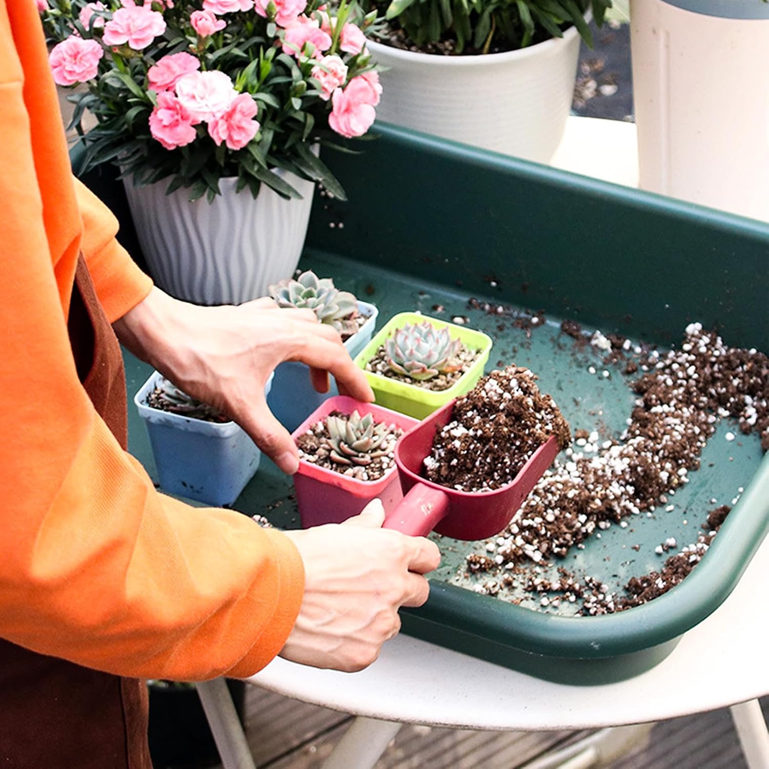 Luwint Garden Tidy Potting Tray, Plant Reportting Tray for Indoor Transplanting Gardening Planting Accessories Large