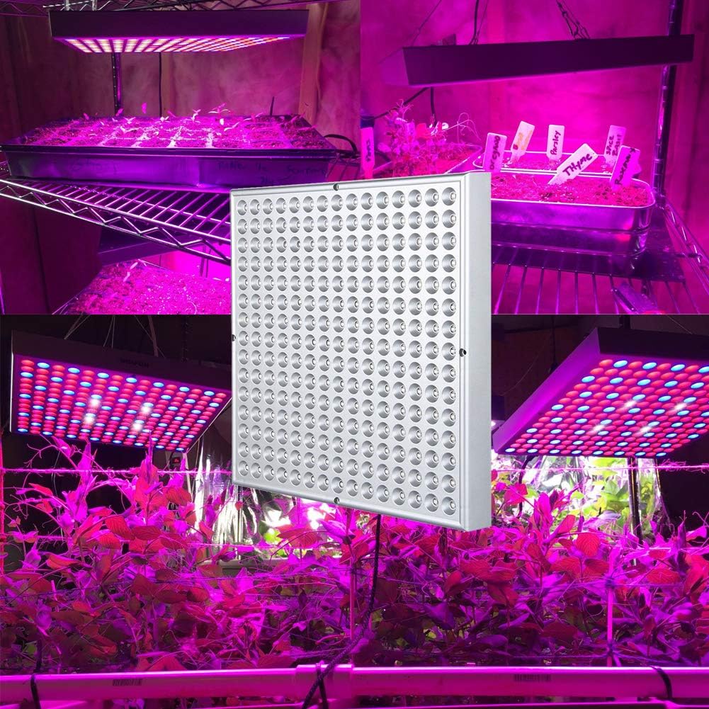 LED Grow Light 225 LEDs Plant Lights Red Blue White Panel Growing Lamps for Indoor Plants Seedling Vegetable and Flower