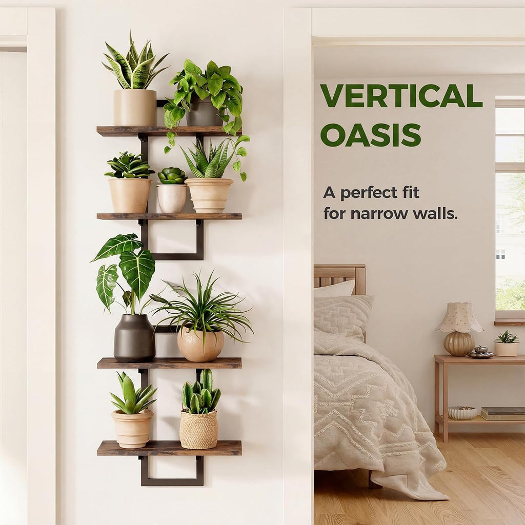 Bamworld Floating Shelves for Wall Planters Indoor Hanging Plant Shelves | Plant Holder Wall Decor Plant Stand Indoor
