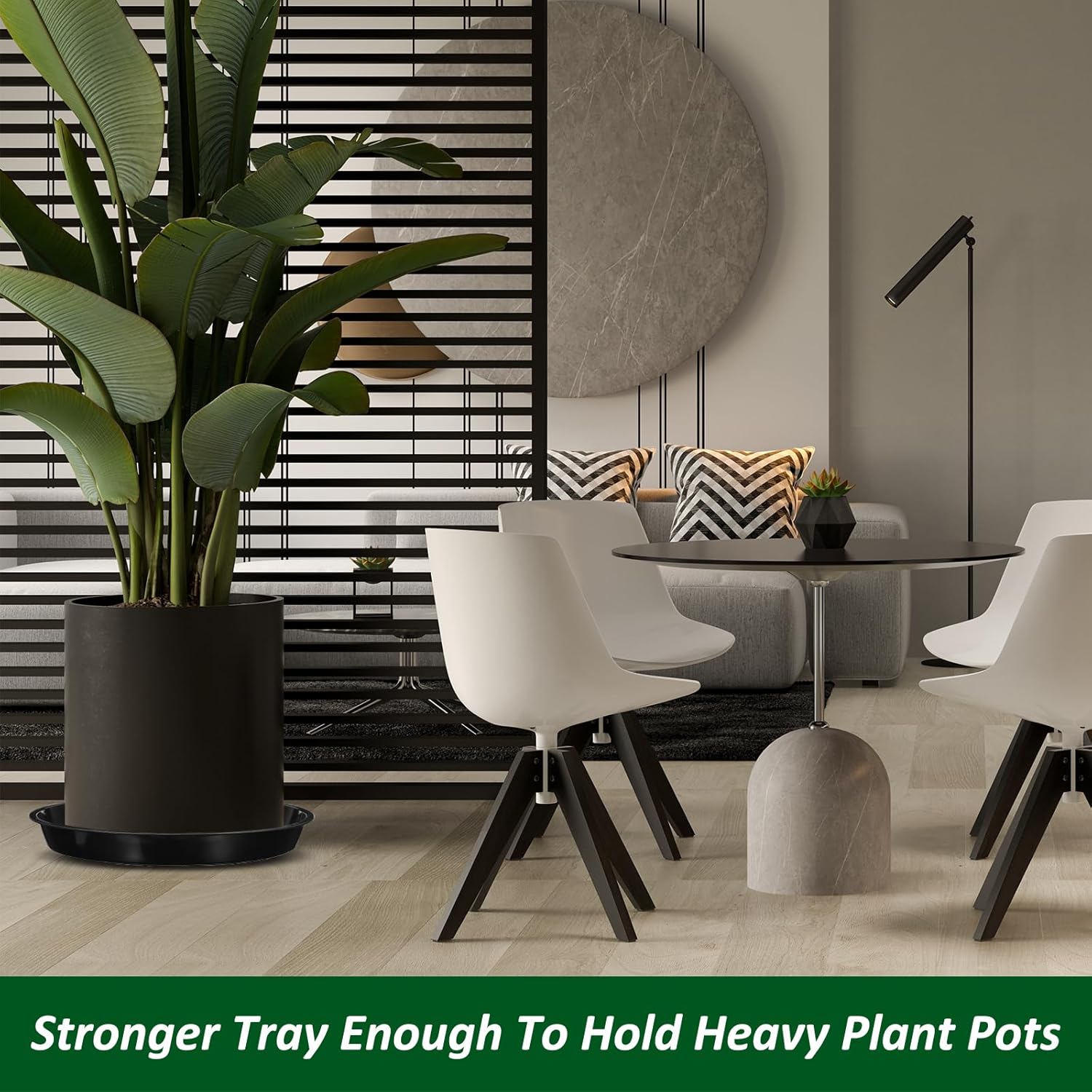 PATIKIL 4 Pack Plastic Plant Saucer, 14 Inch Plant Tray for Pots Round Plant Dish Plant Drip Trays Water Tray for