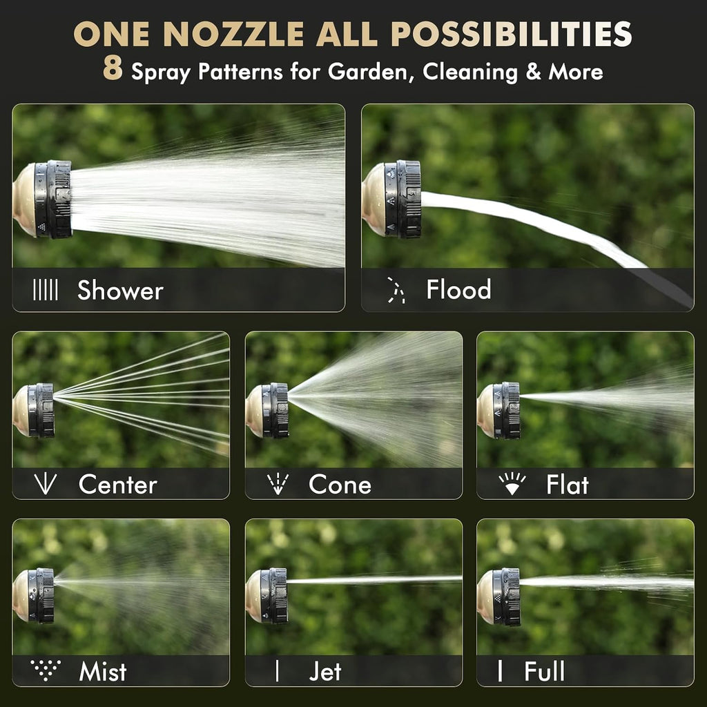 RESTMO Garden Hose Nozzle Heavy Duty, Thumb Control Hose Sprayer Nozzle | 8 Adjustable Spray Patters Water Hose Nozzle