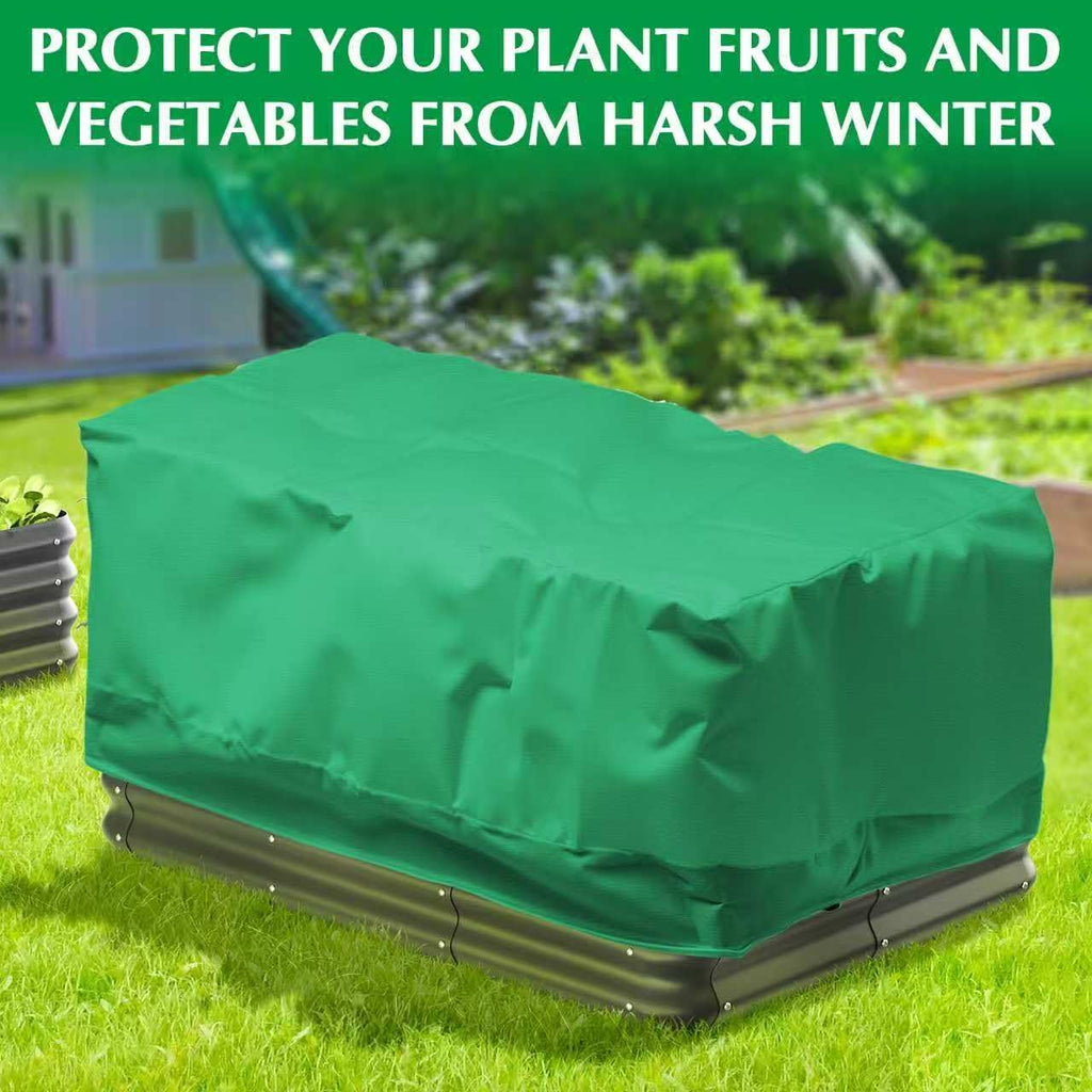 2 Pack 59" x 35" x 17" Upgraded Insulation Raised Garden Bed Cover with Thermal Aluminum Film Liner, Rectangular Plant