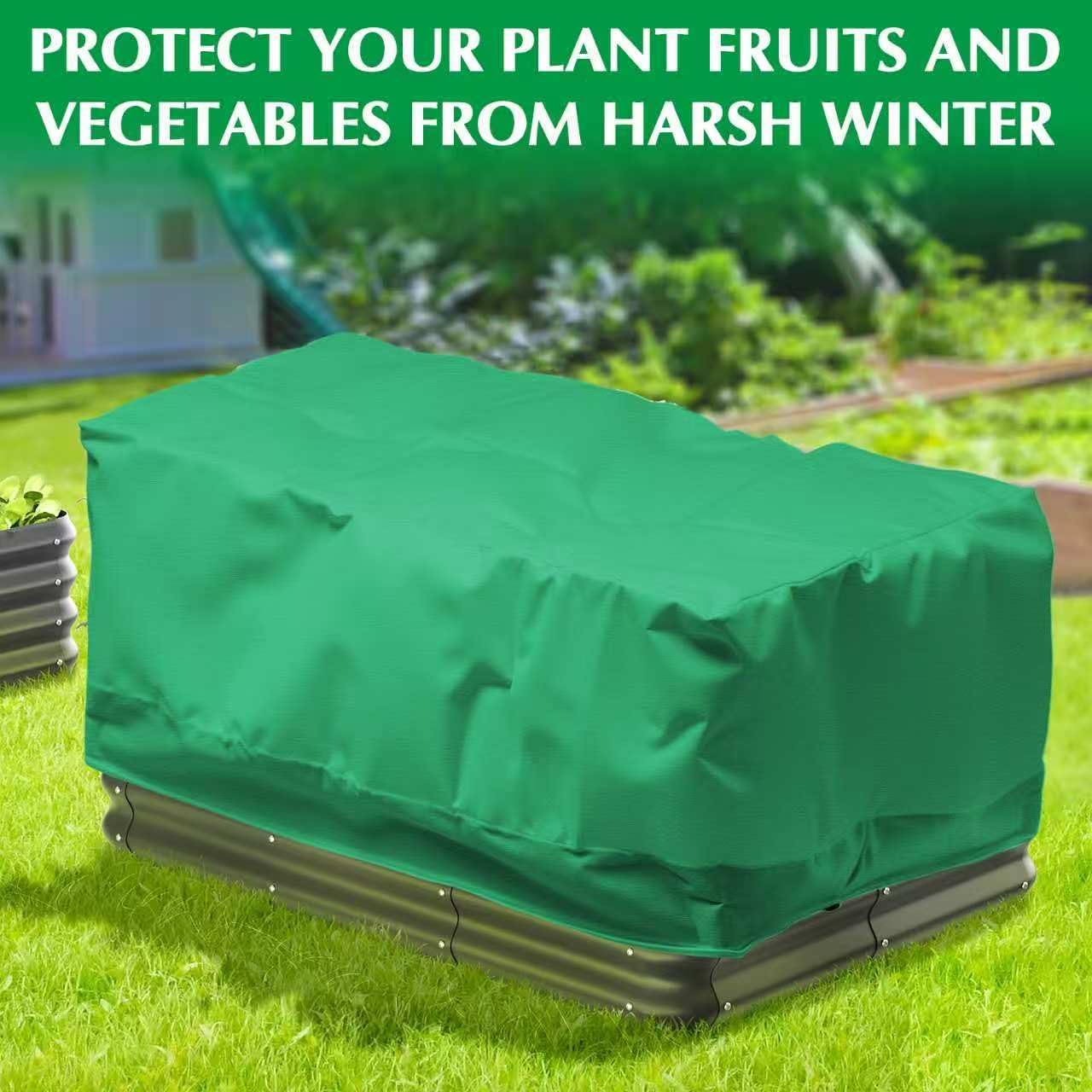 2 Pack 59" x 35" x 17" Upgraded Insulation Raised Garden Bed Cover with Thermal Aluminum Film Liner, Rectangular Plant