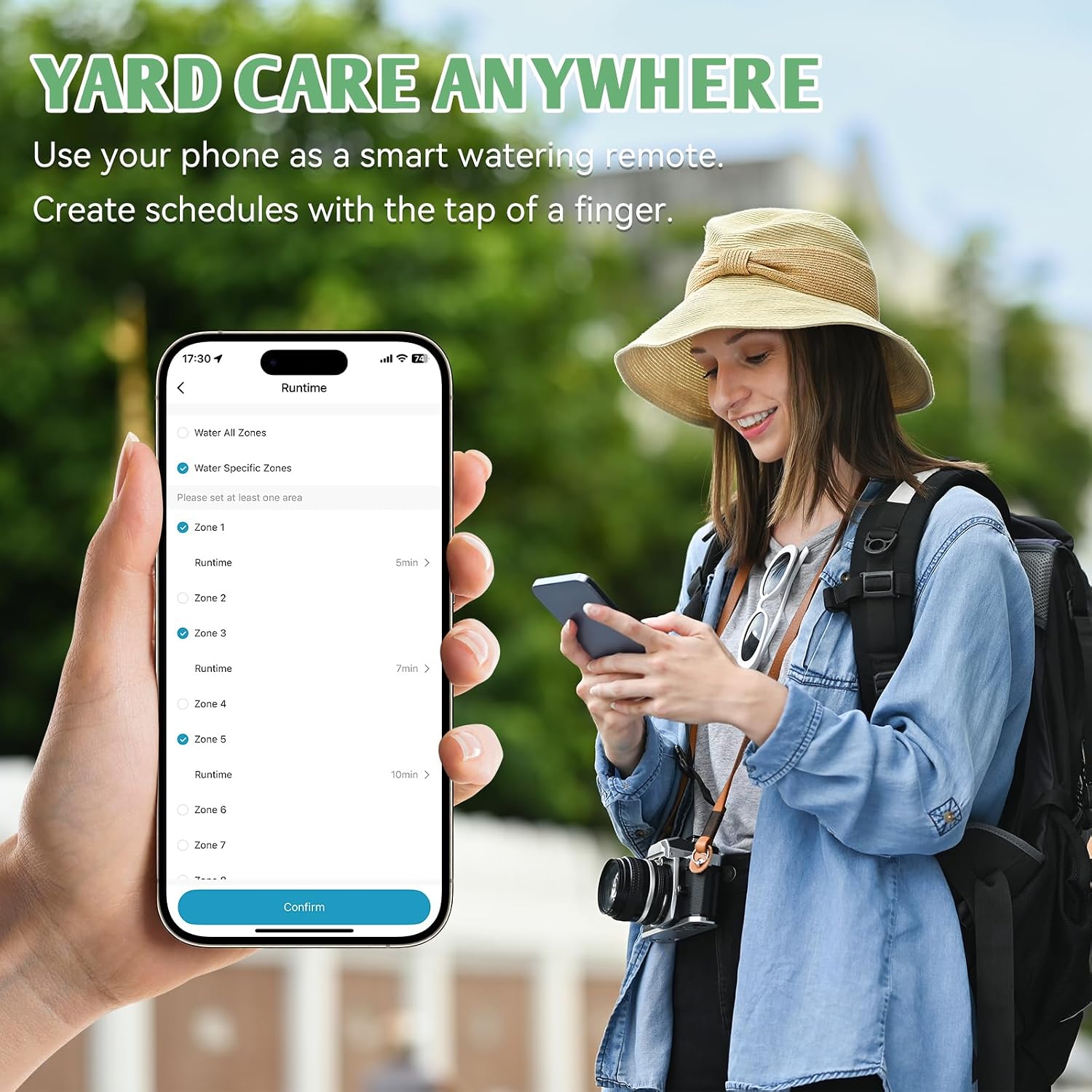 WiFi Smart Sprinkler Controller, 8 Zone | Irrigation Controller with APP Control, Local Weather Intelligence, Rain