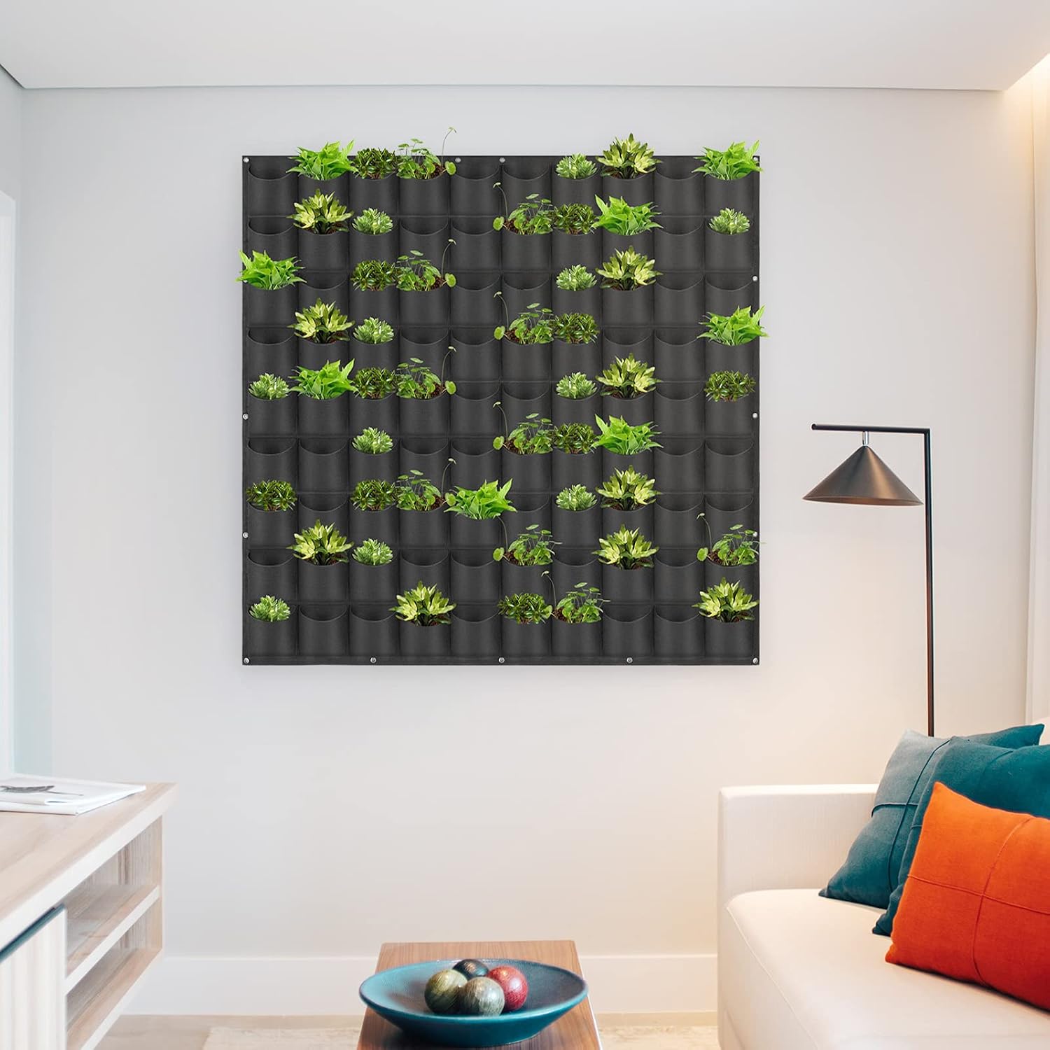Hanging Planting Grow Bags, 90 Pockets Wall Planter Wall Mounted Grow Bag Outdoor Indoor Gardening Vertical Greening