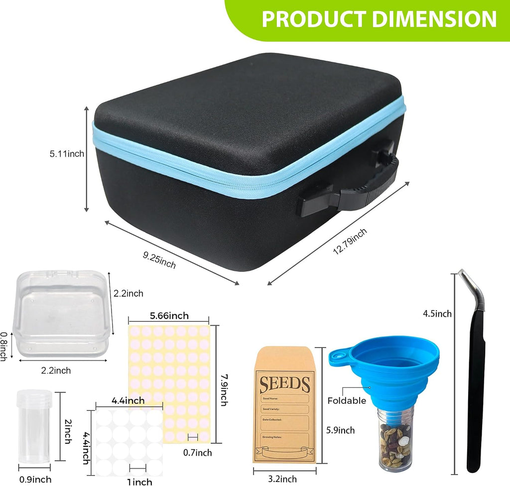 87 Slots Seed Storage Organizer Box with 20 Envelopes, Large Capacity Seed Storage Container with Zipper Bag, Label