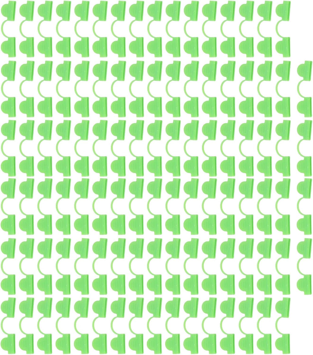 100pcs Greenhouse Clamp Plastic Double Shading Garden Hoop Greenhouse Clip Fiberglass Gardening Supplies (Light Green)