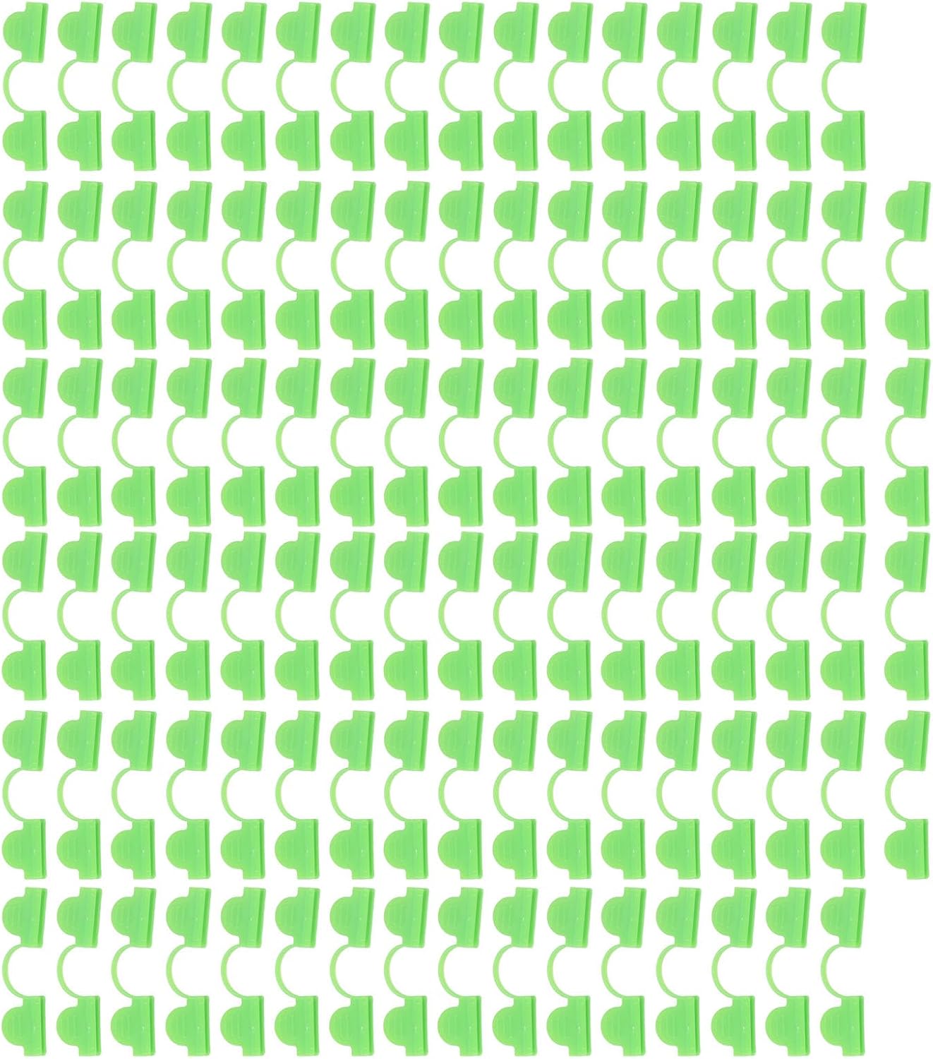 100pcs Greenhouse Clamp Plastic Double Shading Garden Hoop Greenhouse Clip Fiberglass Gardening Supplies (Light Green)