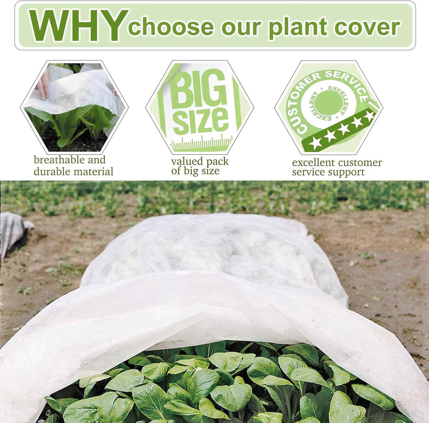 10x30ft Plant Covers Freeze Protection Floating Row Cover 1.5oz/yd² Plant Covers for Winter Garden Fabric for Cold Sun