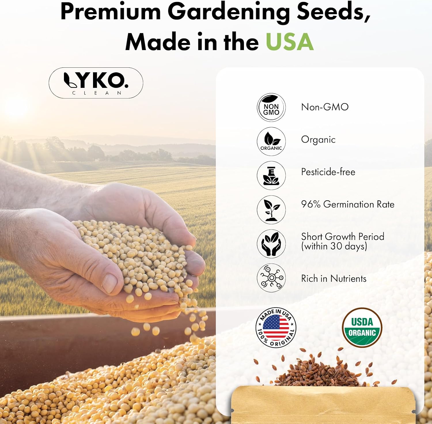 Lyko Heirloom Salad Greens Seed Pod Kit for AeroGarden, iDoo, Ahopegarden, GARDENCUBE, 12 Pods with American Fast/Paris