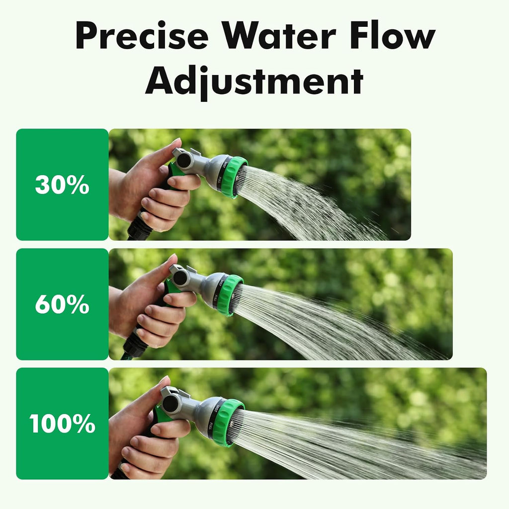 RESTMO Water Hose Nozzle, Metal Garden Sprayer, Medium Duty, Leak-proof | Compact Design, 7 Adjustable Spray Patterns