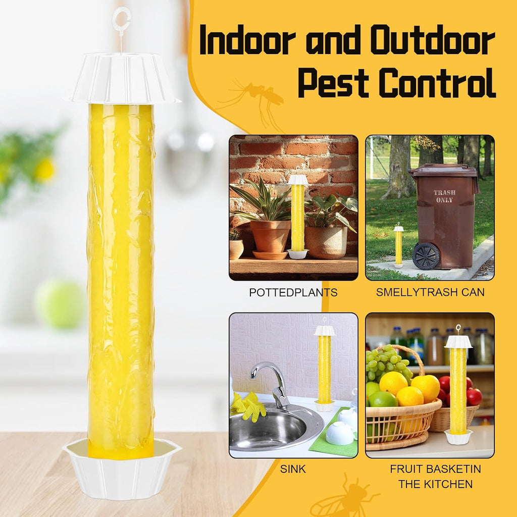 6 Pcs Fly Traps for Indoor Outdoor Hanging Fruit Fly Stick Trap Sticky Mosquito for Home Insect 10 x 2.5 Inches
