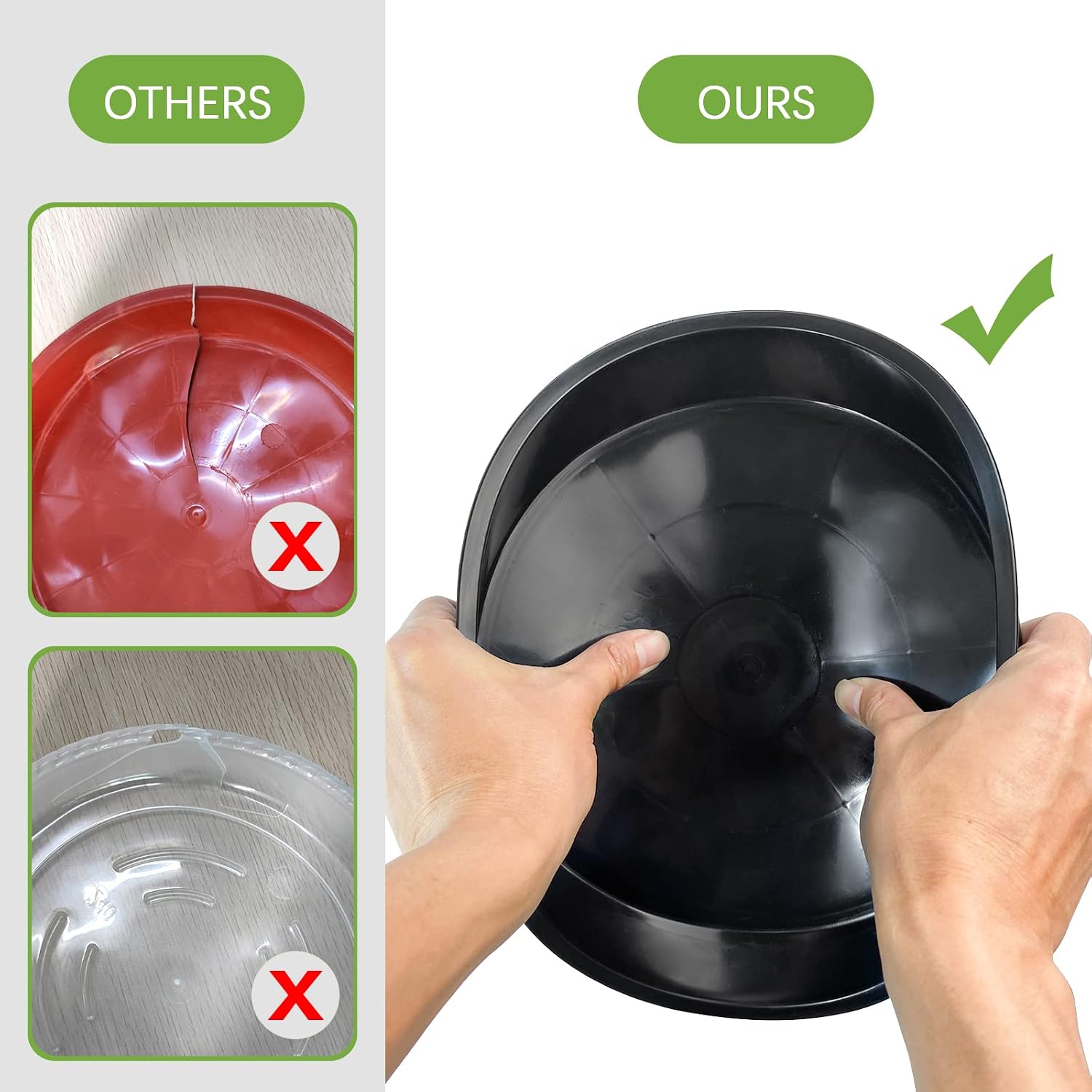 OUPSAUI 5 Pack 4 10 12 14 16 18 20 22 Inch Plant Saucer, Plant Trays for Pots, Large Plastic Plant Saucers for Indoors