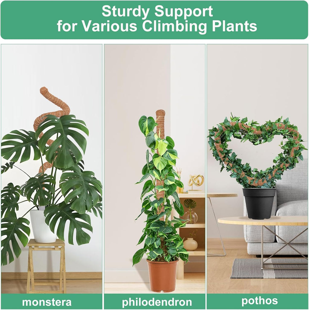 2 Pack Moss Pole, 40 Inch Monstera Plant Support, Moss Poles for Climbing Plants Indoor DIY, Coco Coir Plant Pole Moss