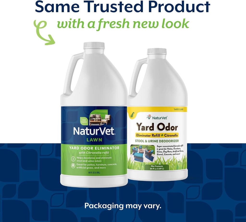NaturVet Yard Odor Eliminator Plus Citronella for Dog Odors- 64 oz Refill | Eliminate Stool and Urine Odors from Lawn