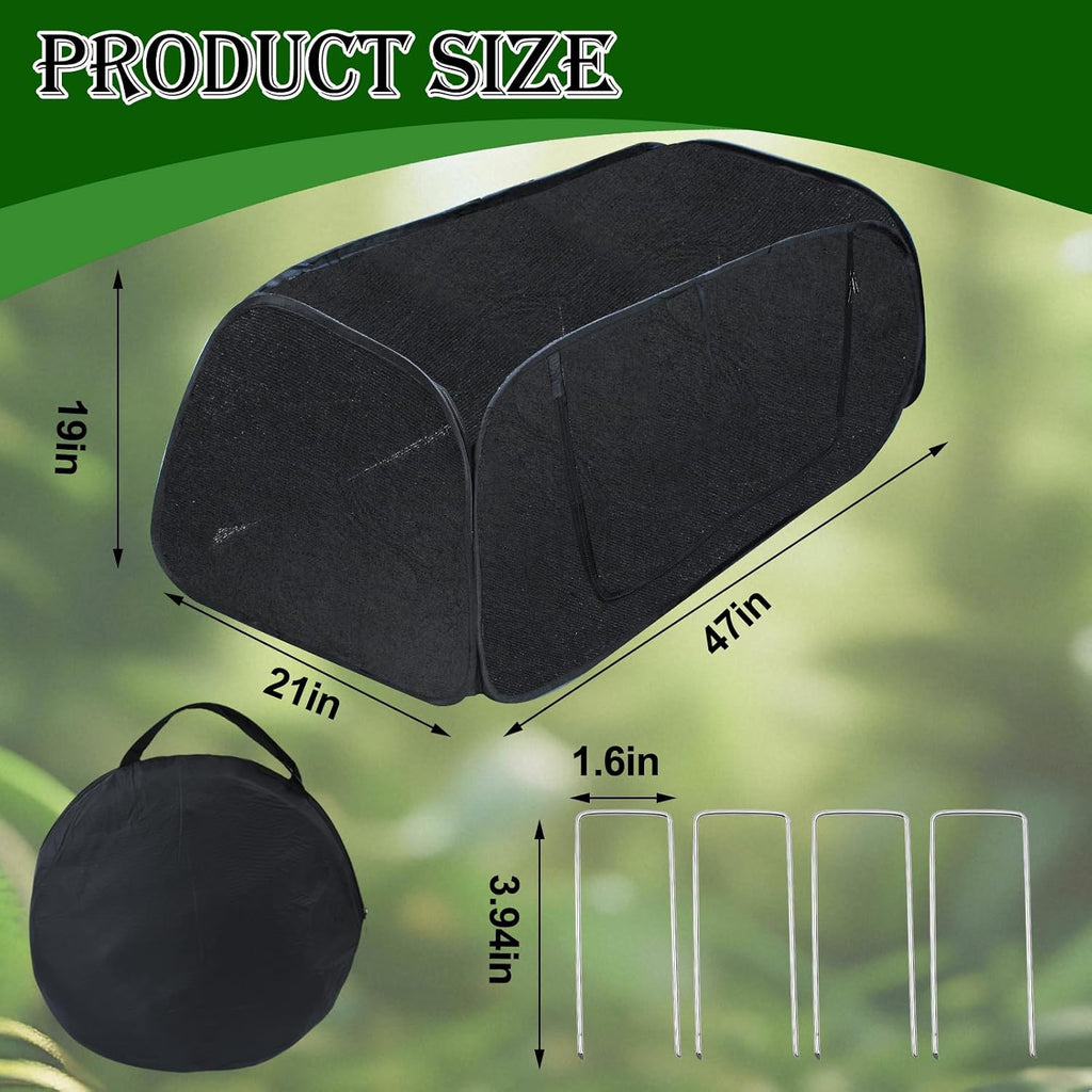Wenfan Pop Up Plant Cover for Raised Bed, 47"X21"X18" Foldable Garden Cover Sun Shade Cloth UV Resistant Garden Bed