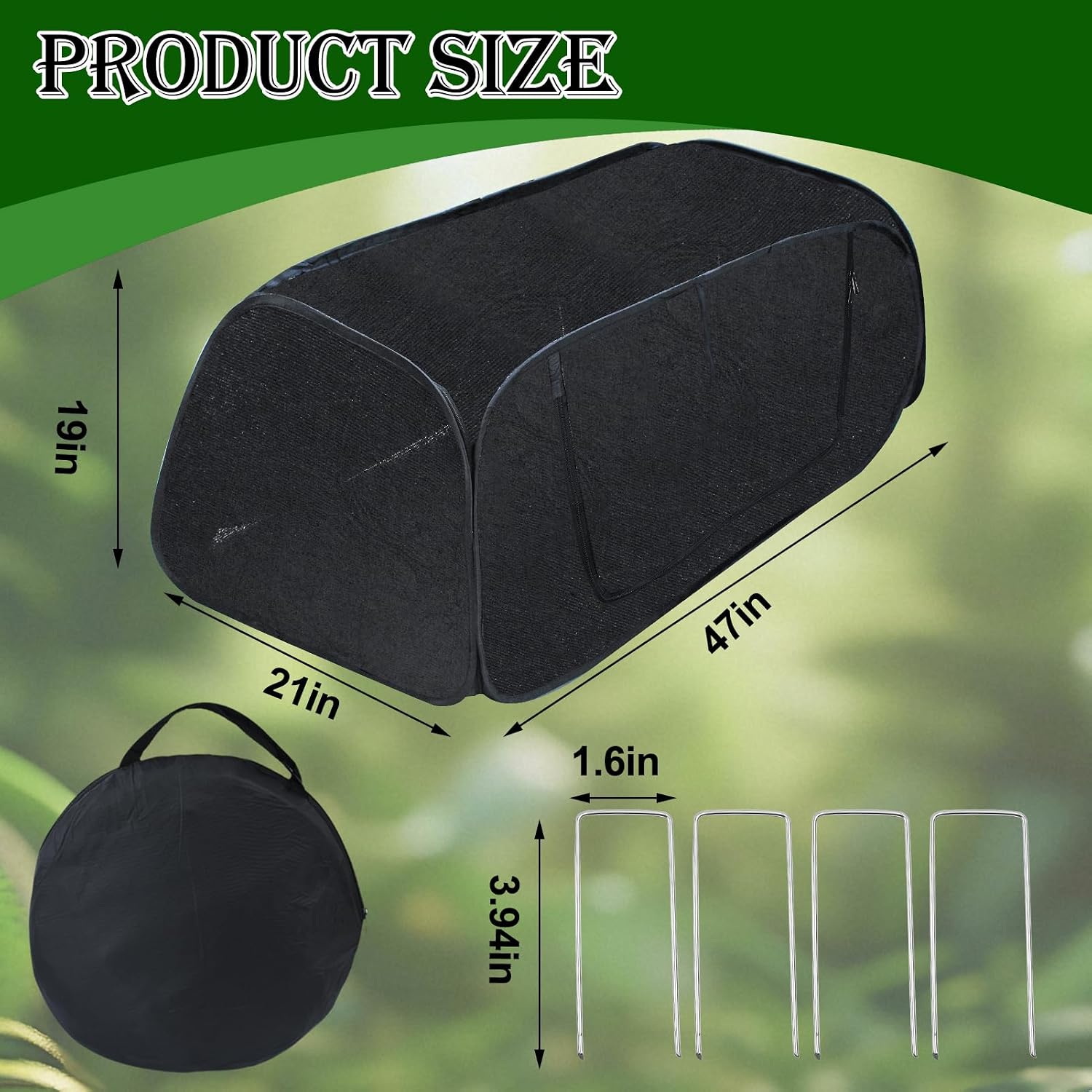 Wenfan Pop Up Plant Cover for Raised Bed, 47"X21"X18" Foldable Garden Cover Sun Shade Cloth UV Resistant Garden Bed