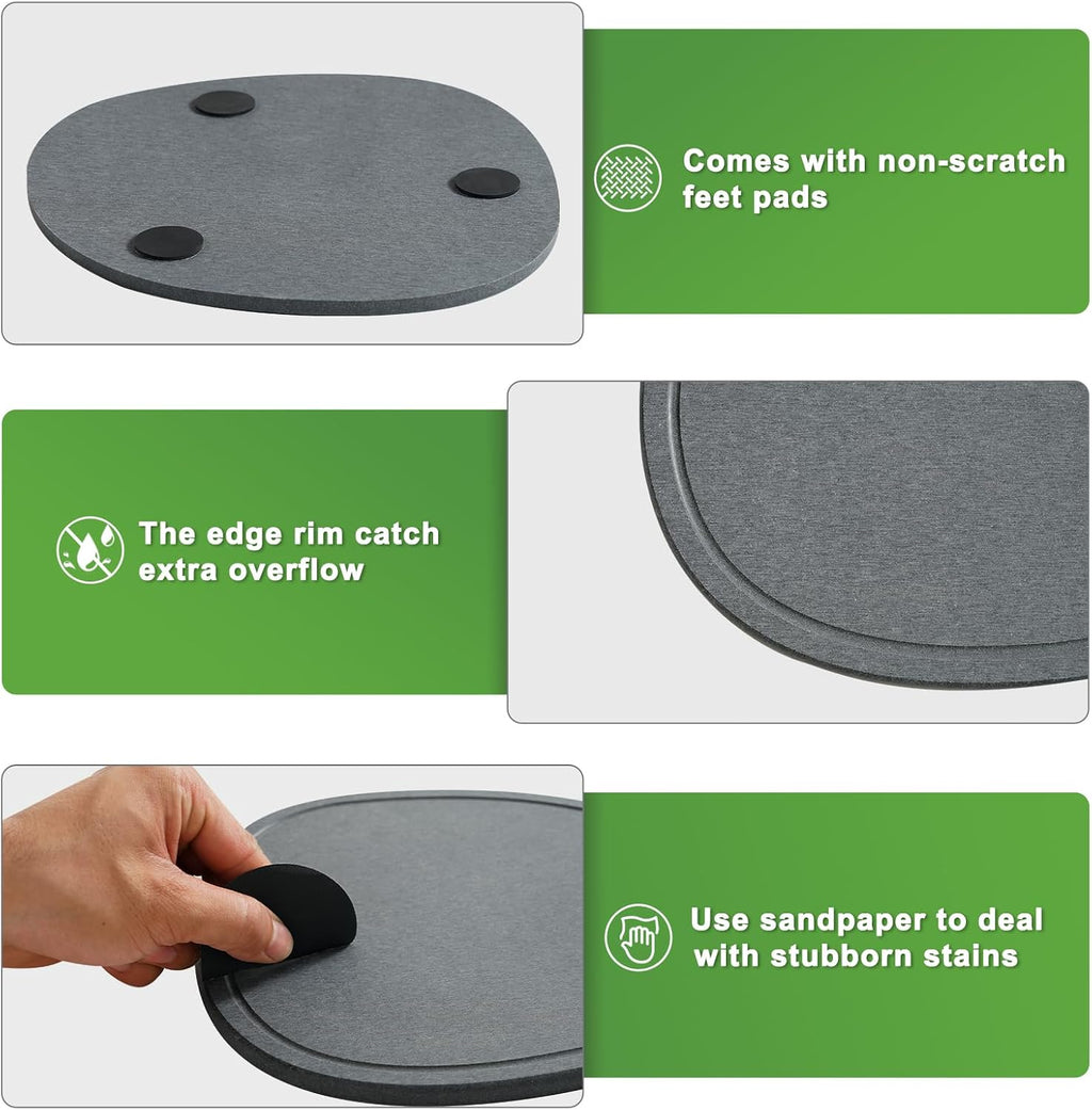 4 6 8 Inch 6 Pack Diatomite Plant Saucers for Indoors, Plant Drip Tray | XRzitky Quick Absorbent and Dry Plant Plates