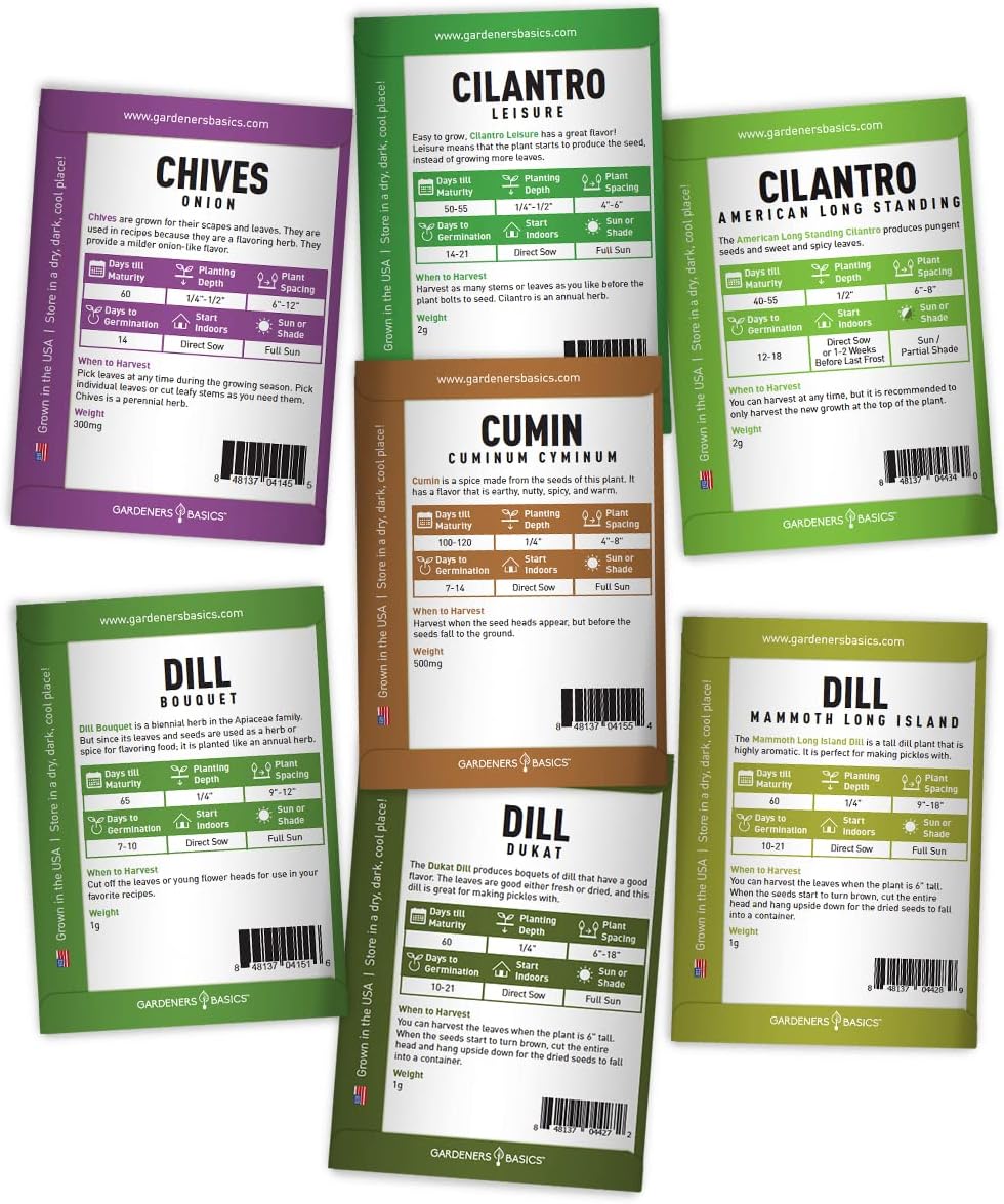 Gardeners Basics 35 Medicinal Herb Seeds Variety Pack for Planting, Non-GMO | 35 medicinal and culinary herbs; over