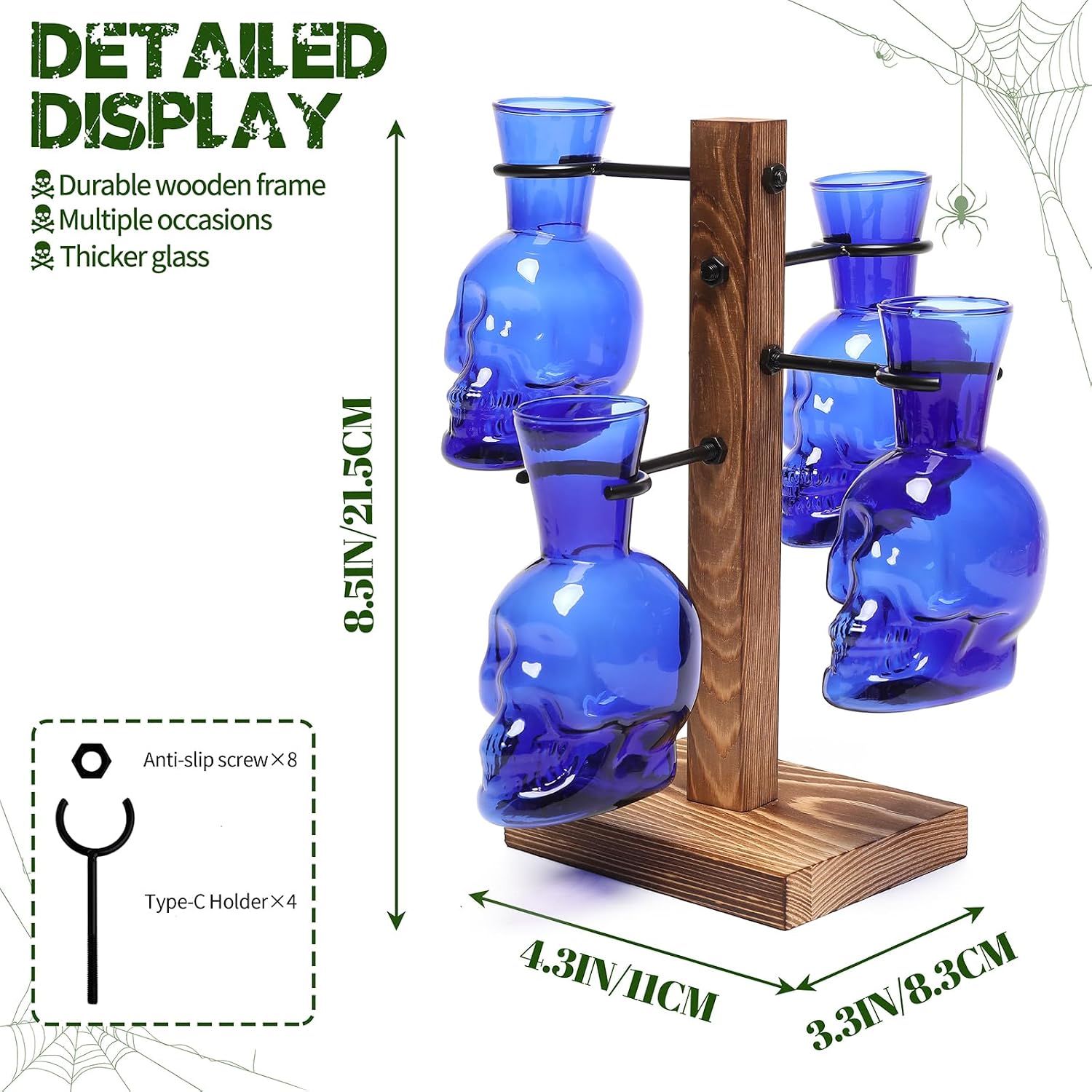 Plants Propagation Stations Skull Glass Propagation Birthday Gift for Women | Garden Plant Lovers - 4 Skull