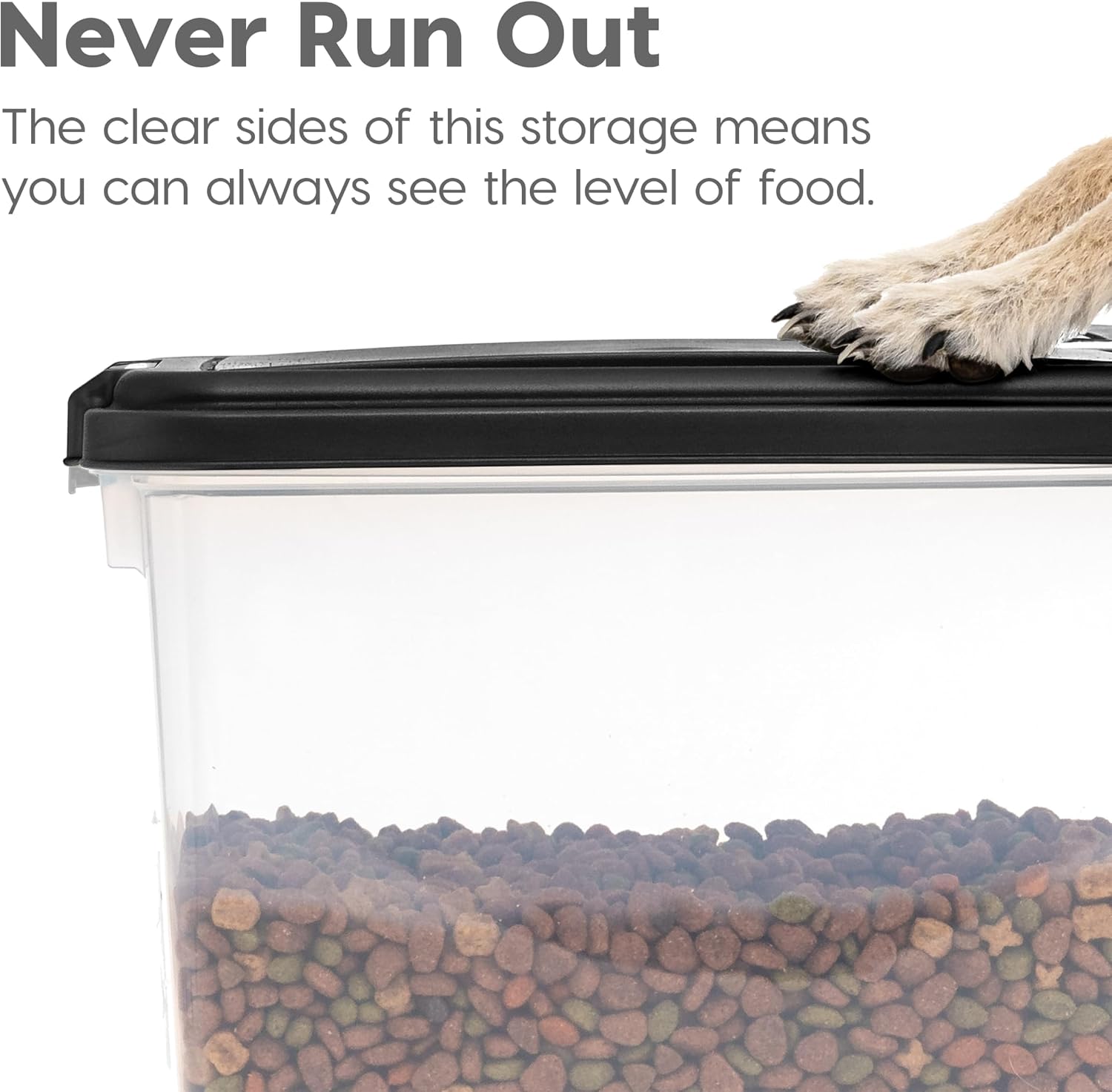 IRIS USA Dog Food Storage Container, Airtight, 30 lb Capacity, Wheels | Airtight seal keeps kibble, bird seed, and pet