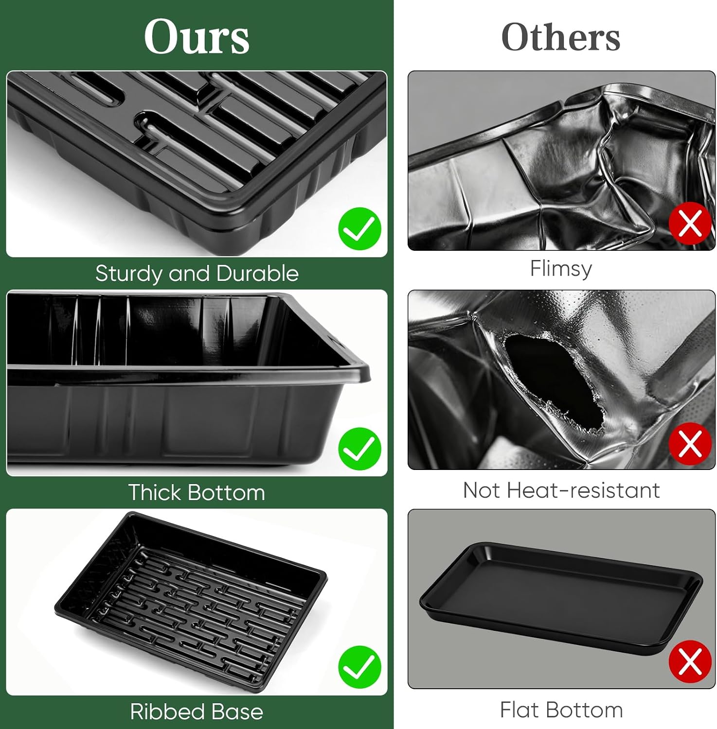 Sckee Upgraded 20 Pack Plant Growing Trays Seed Starting Tray Microgreens Growing Trays Seedling Plant Germination