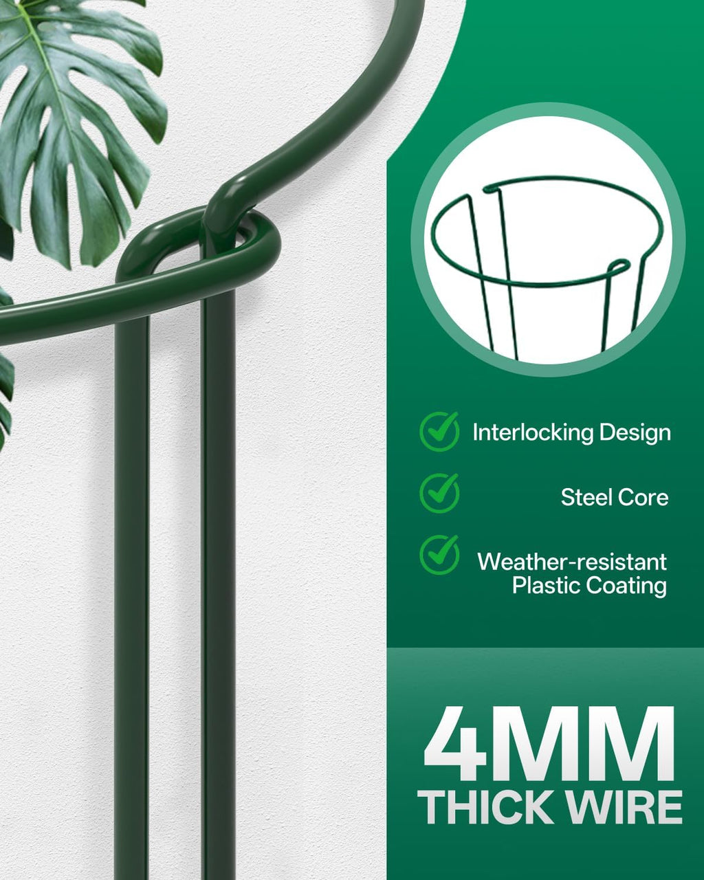16 Pack 32 in Plant Support Stakes, Peony Cages and Supports with 15 Lable | Rust-proof Metal Plant Stakes, Adjustable