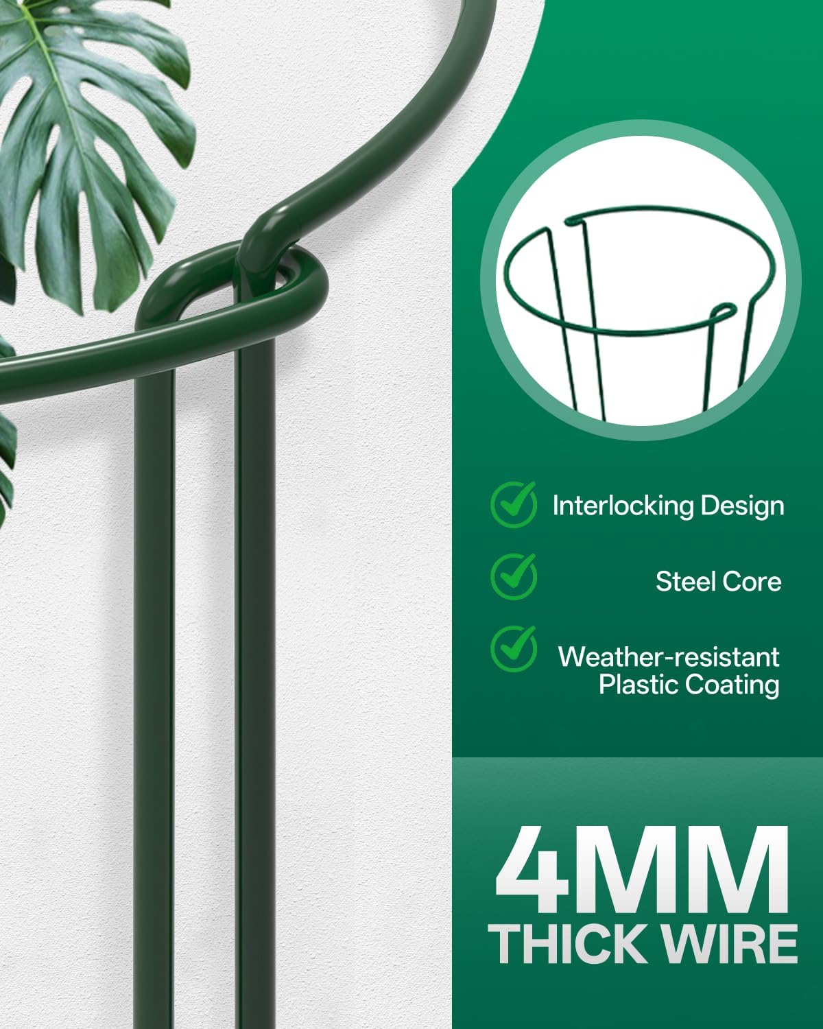 16 Pack 32 in Plant Support Stakes, Peony Cages and Supports with 15 Lable | Rust-proof Metal Plant Stakes, Adjustable