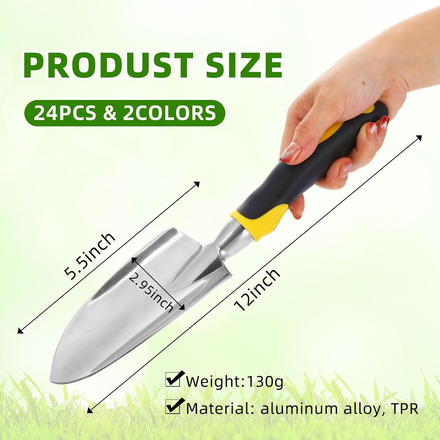 Product Image Yaocom Garden Shovel Aluminum Alloy Heavy Duty Trowel Garden Tool Small Shovels for Digging Metal Hand