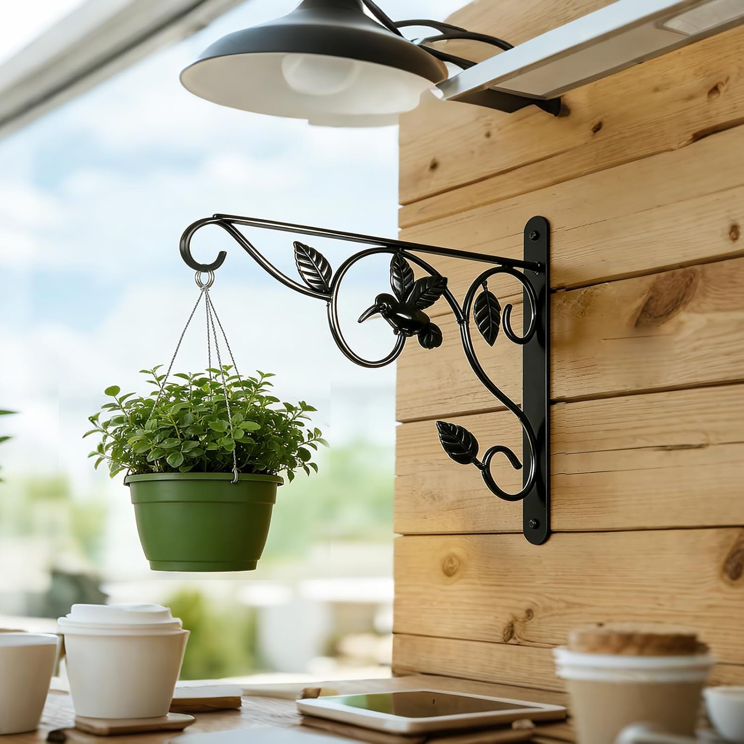 Elegant Bird Pattern Wall Hooks - Metal Plant Hangers for Indoor & Outdoor - Rust-Resistant Bracket for Plants
